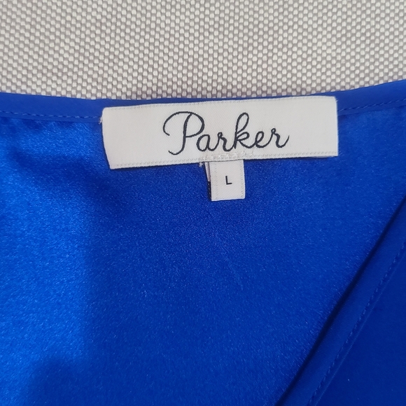 PARKER Royal Silk Spaghetti Cami Strap Wrap & Snap Jogger Leg Jumpsuit "Liv" L - Picture 9 of 16